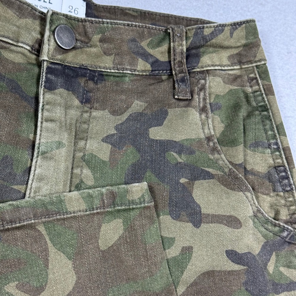 Tinsel‎ Camo Carpenter Pants Green Camouflage Utility Straight Leg Womens 26